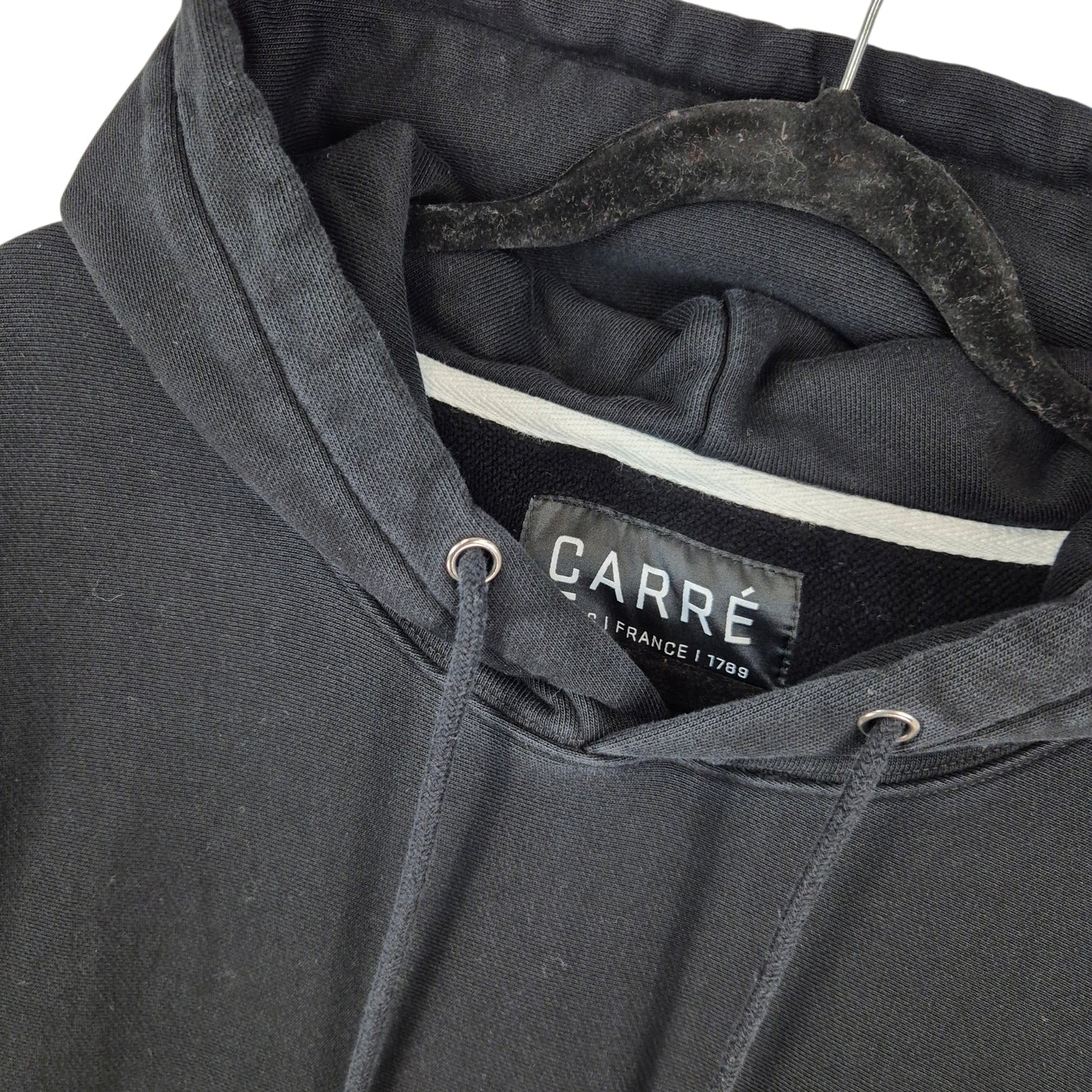 Carre Black Heavy Chenille Hoodie Size L