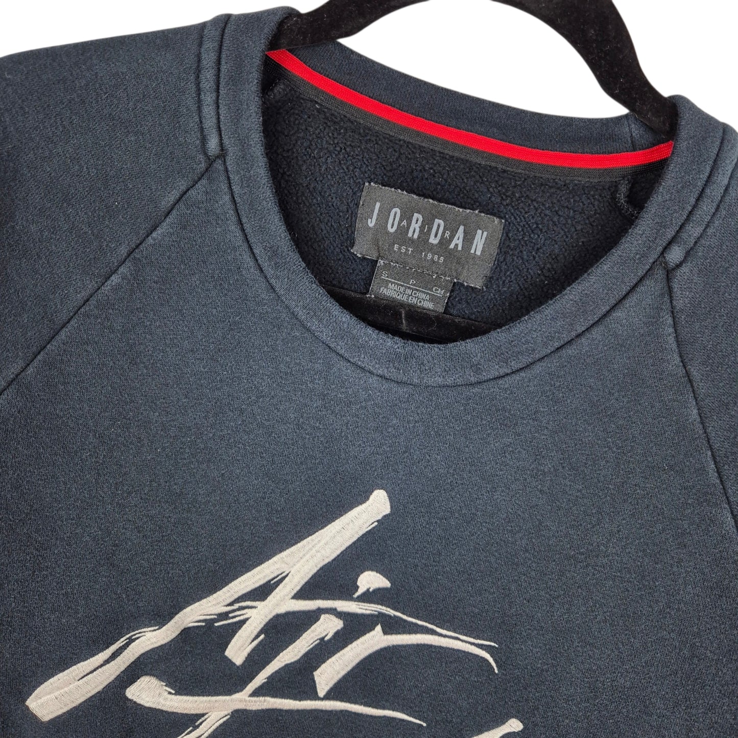 Air Jordan Black Embroidered Crewneck Sweater Size S