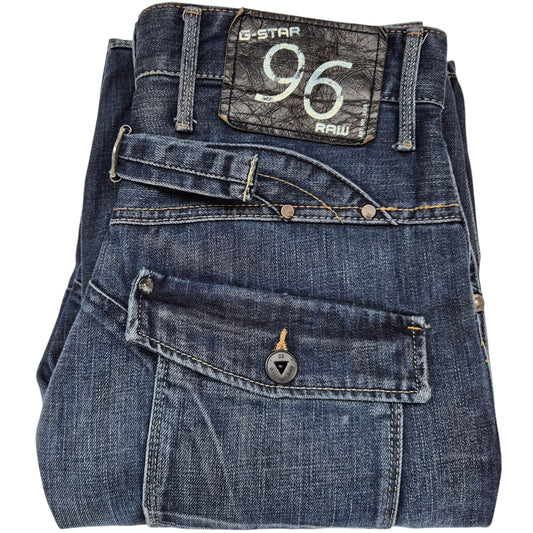 Vintage G Star Raw Jeans Dark Blue Heavy Cargo Denim W30