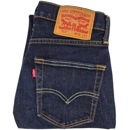 Levis 511 Jeans Dark Blue Skinny Denim W28