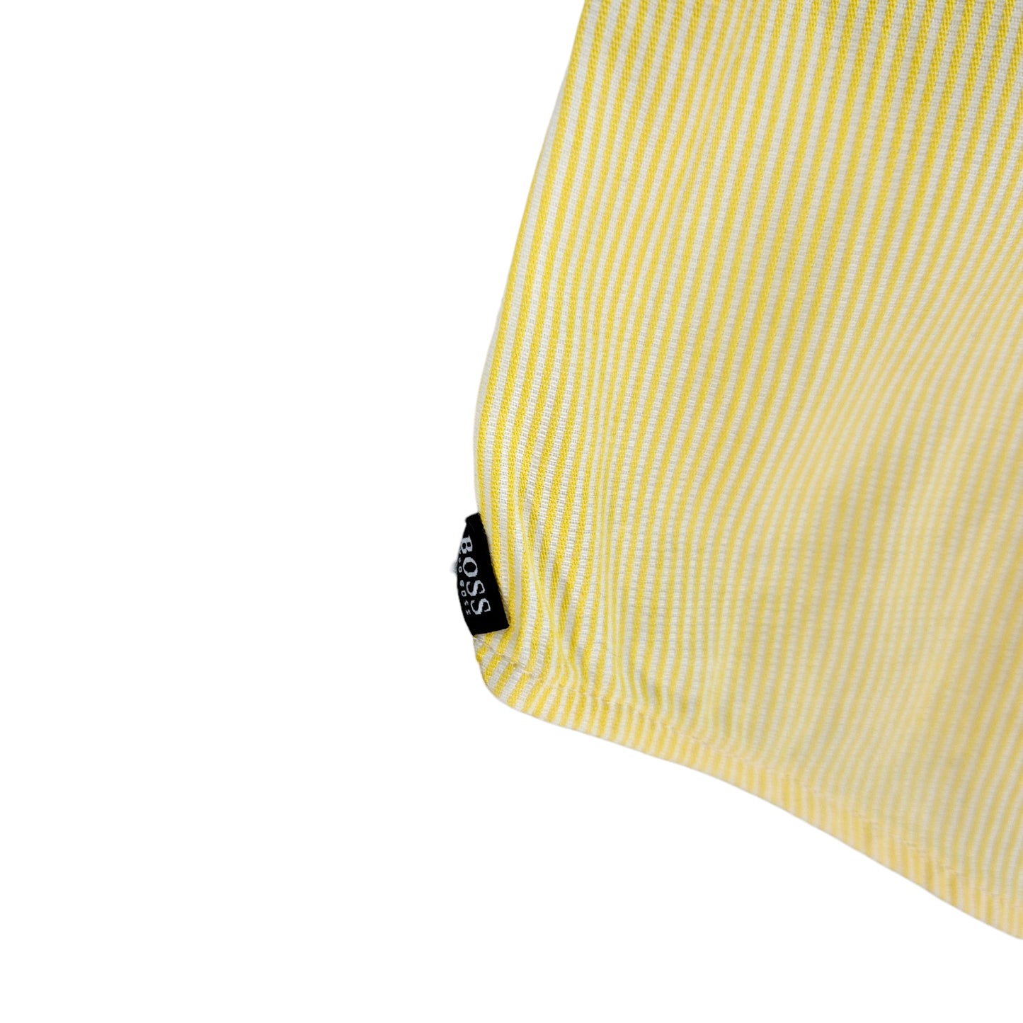 Hugo Boss Yellow Textured Slim Fit Dress Shirt Size M