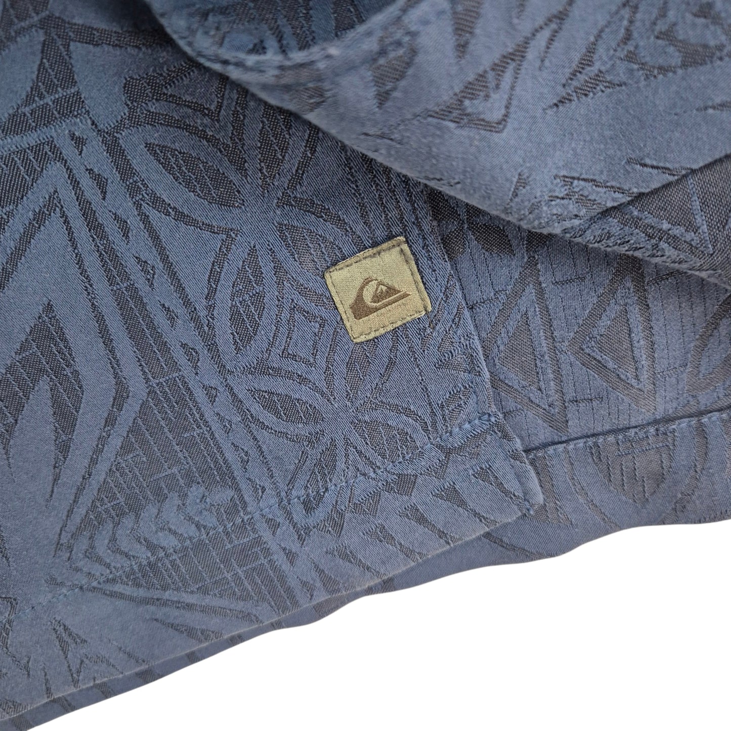 Quiksilver Waterman Collection Dark Blue Short Sleeve Button Shirt Size M