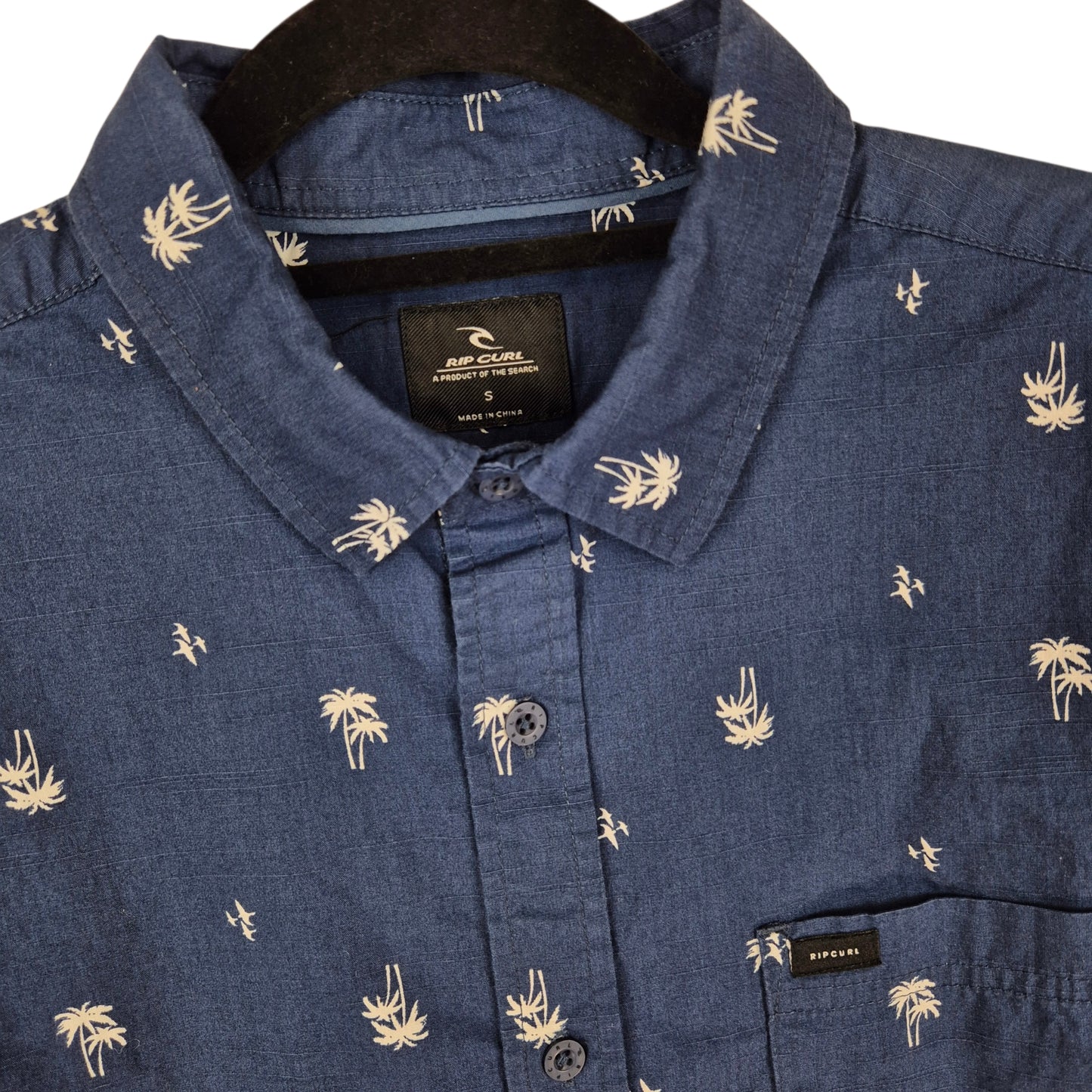 Ripcurl Dark Blue Short Sleeve Button Shirt Size S
