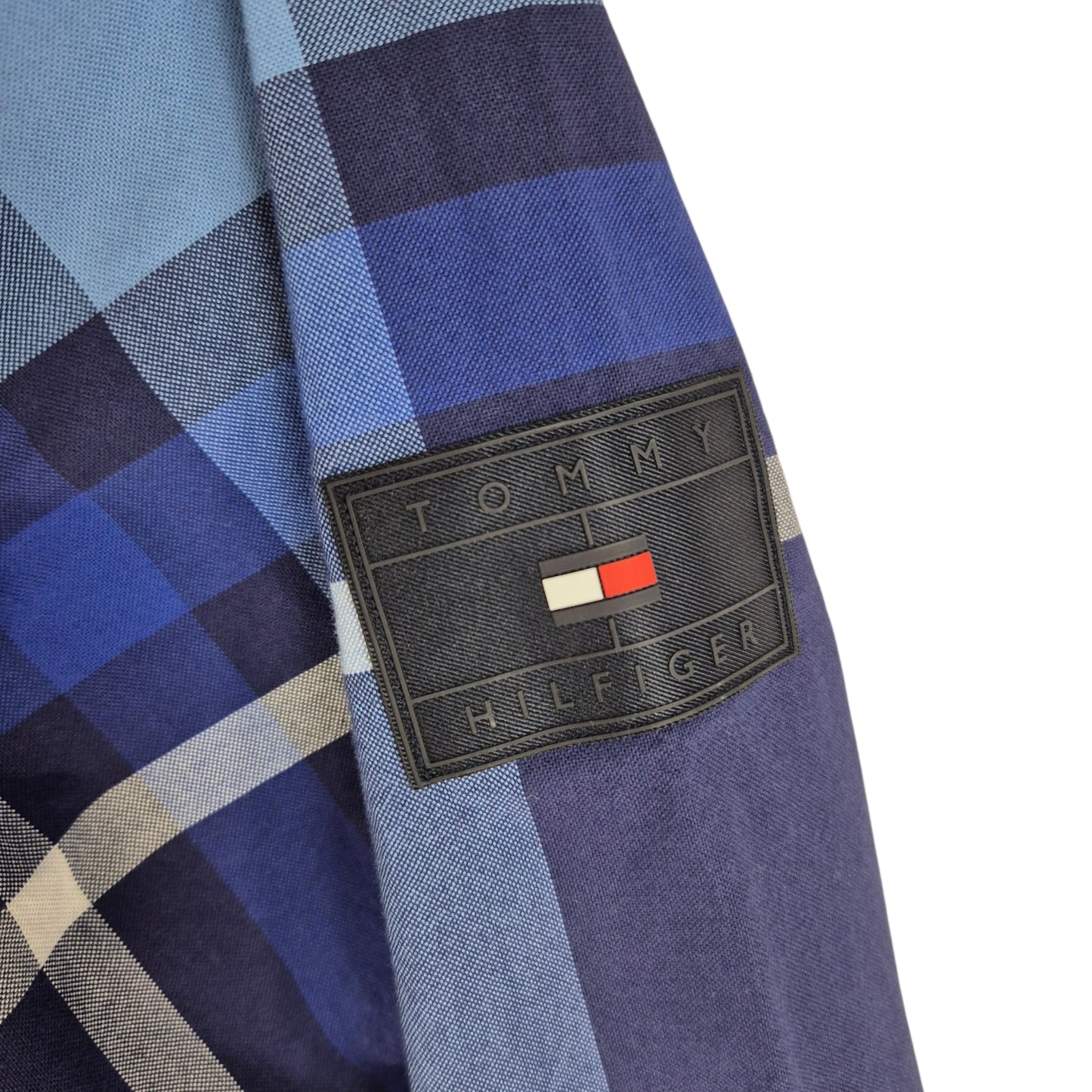 Tommy Hilfiger Blue Checkered Casual Fit Long Sleeve Button Shirt Size M