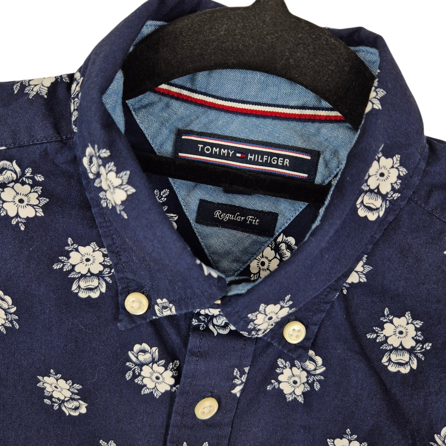 Tommy Hilfiger Dark Blue Short Sleeve Button Shirt Size XS