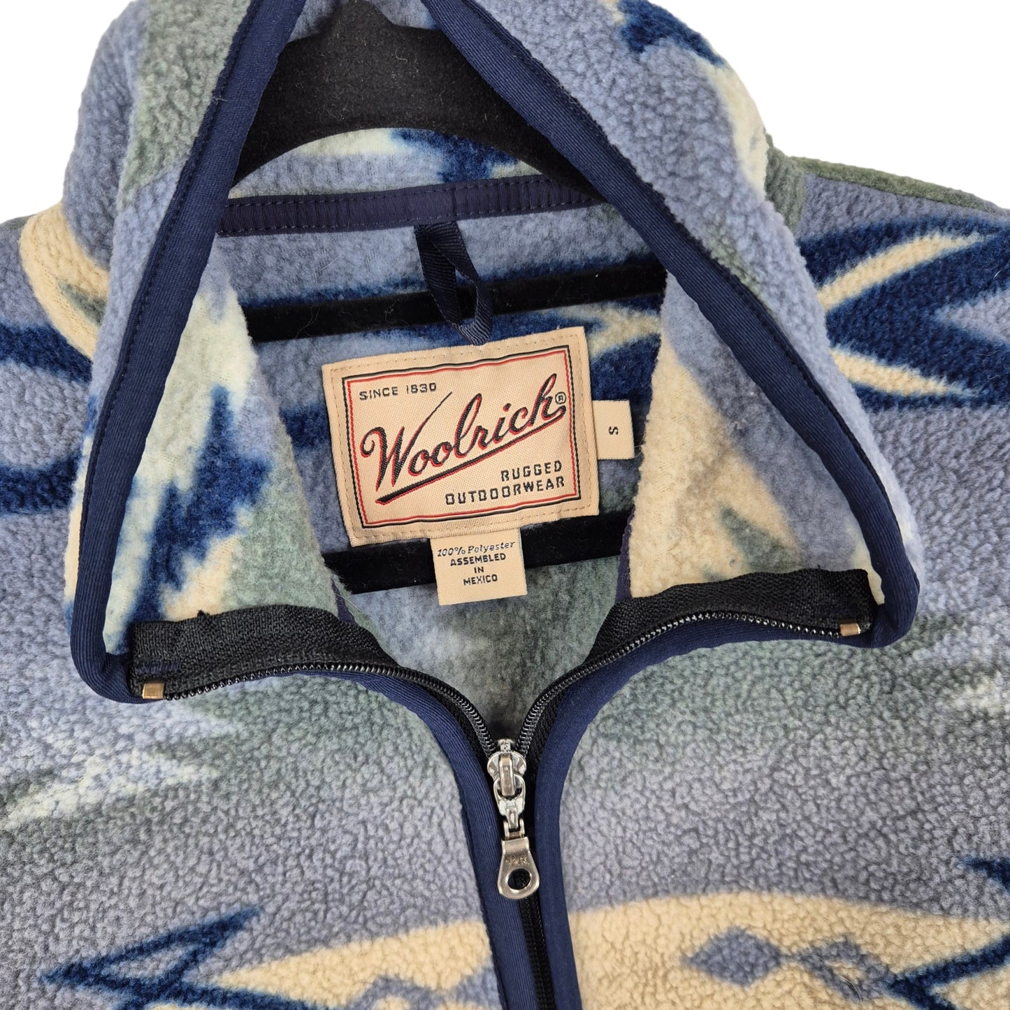 Vintage Woolrich 90's Blue Quarter Zip Fleece Jumper Size S