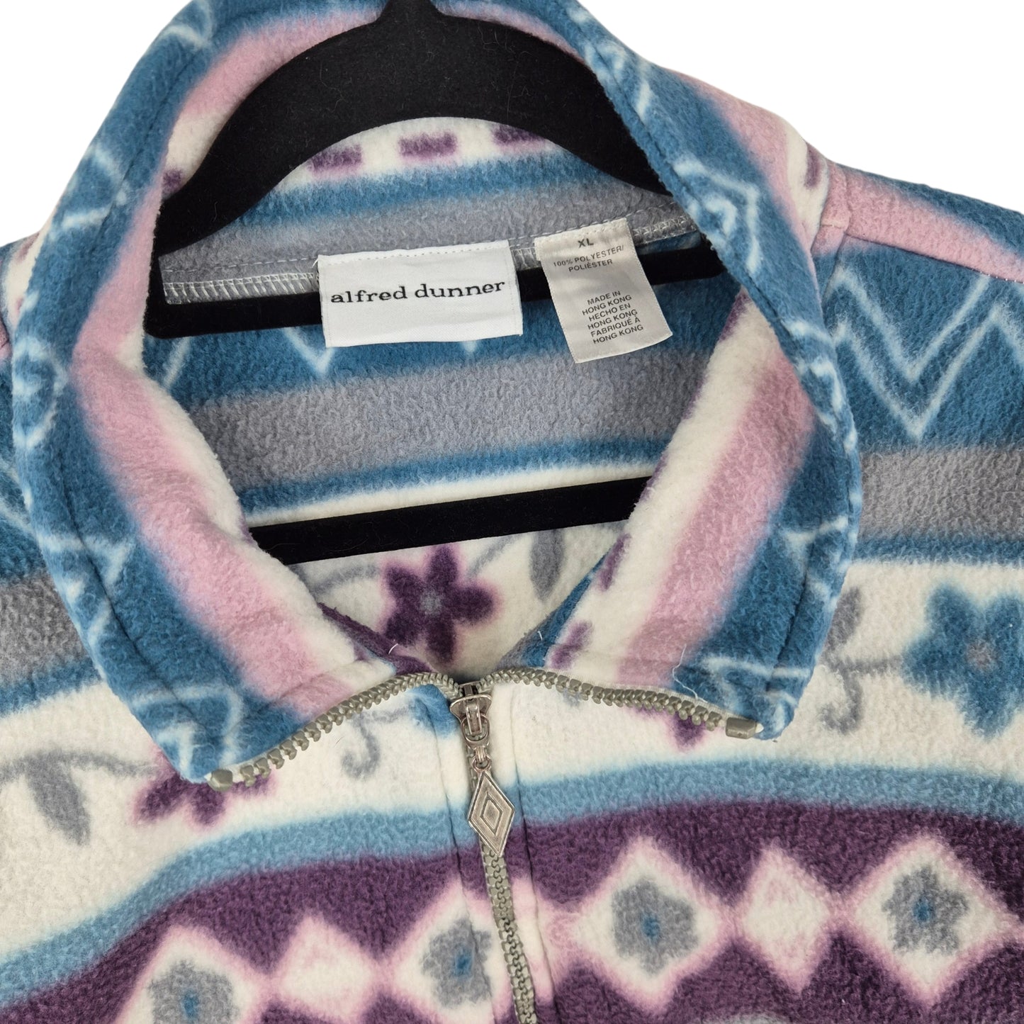 Alfred Dunner Blue & Purple Fleece Zip Jumper Size XL