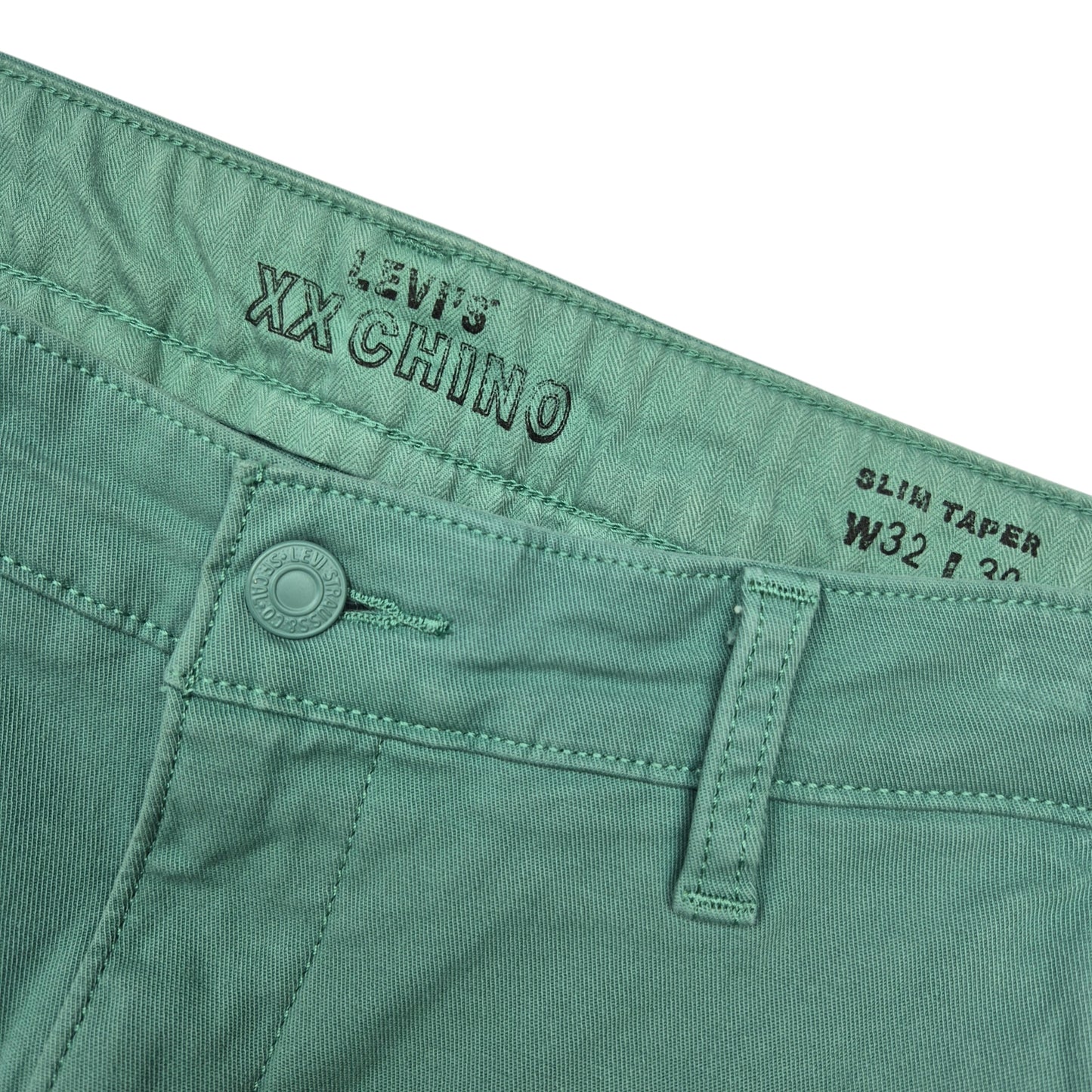 Levis Aqua Green Slim Chino Pants W32