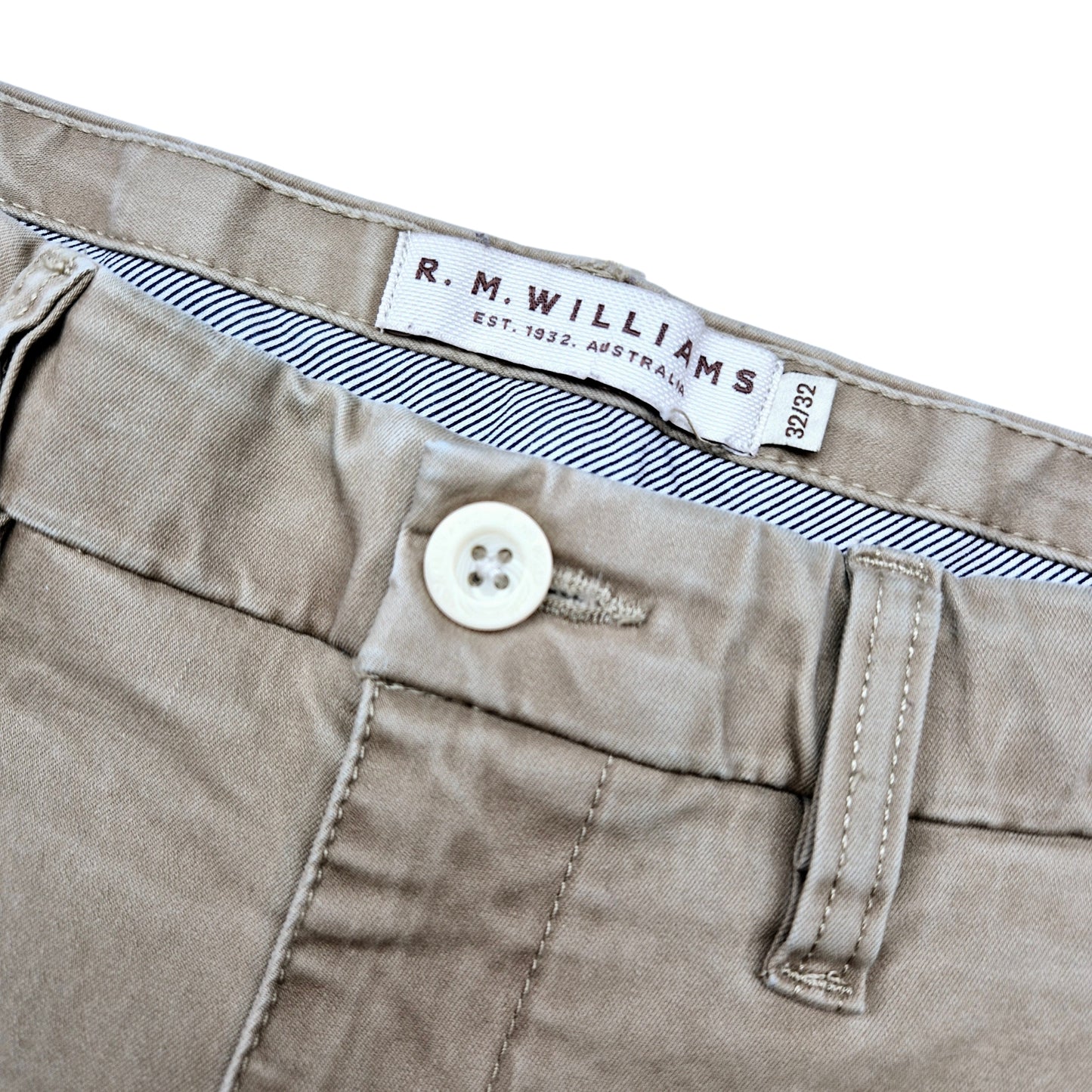 RM Williams Light Brown Slim Chino Pants W32