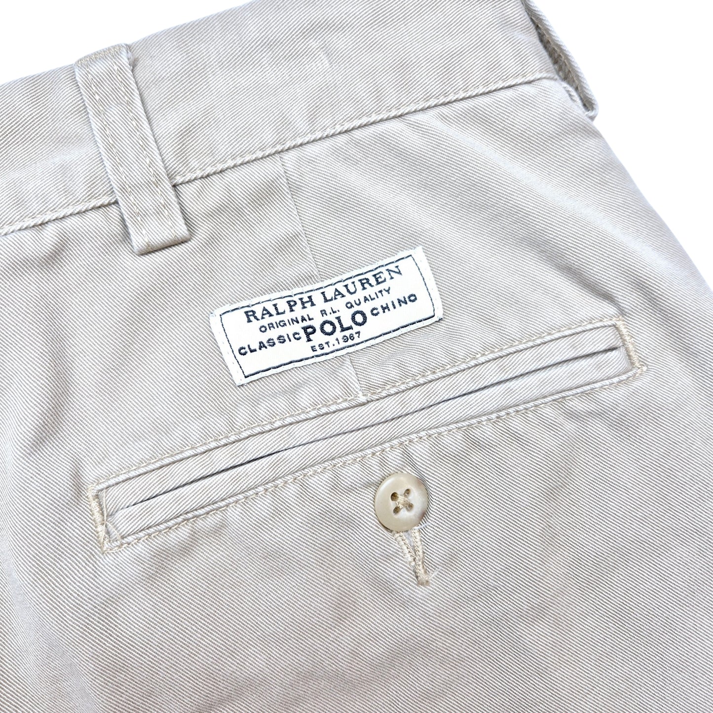 Vintage Polo Ralph Lauren 90's Light Brown Andrew Chino Pants W34