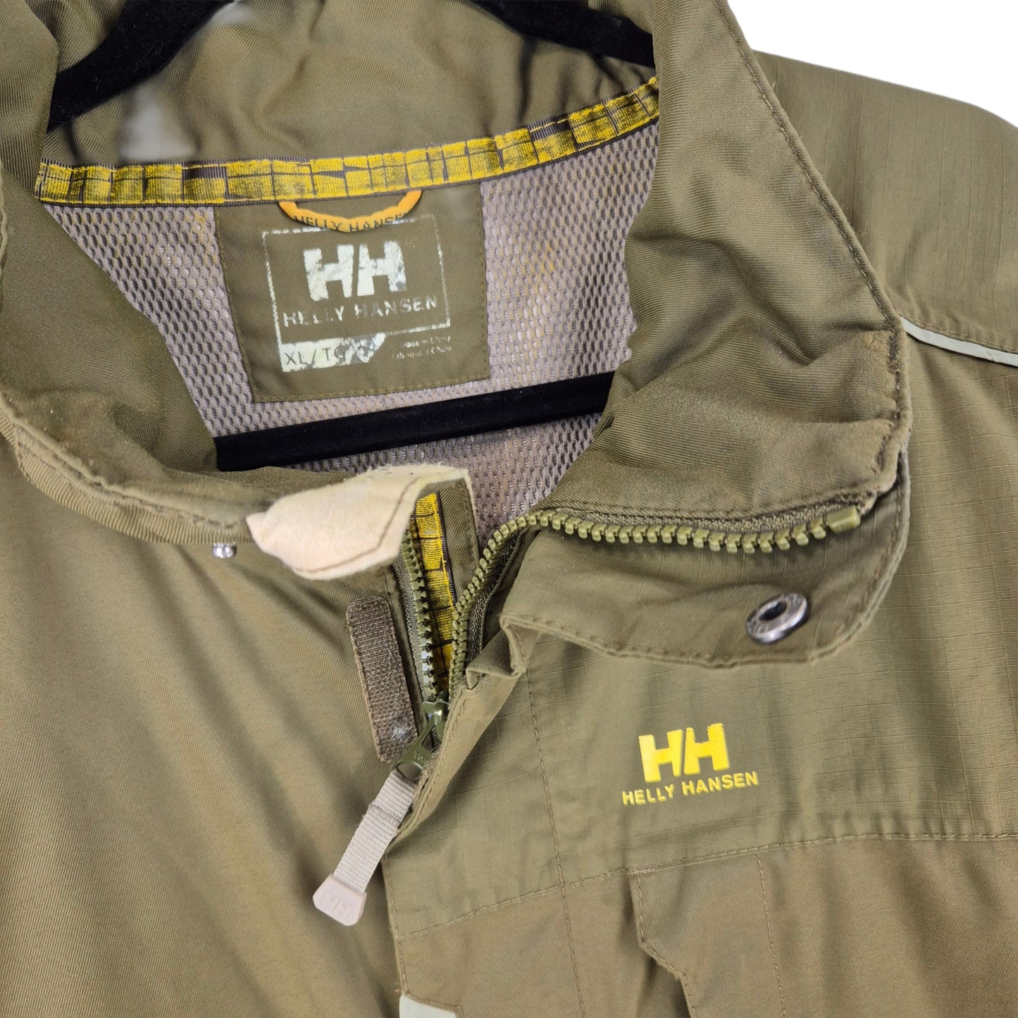 Helly Hansen Olive Green Heavy Nylon Jacket Size XL