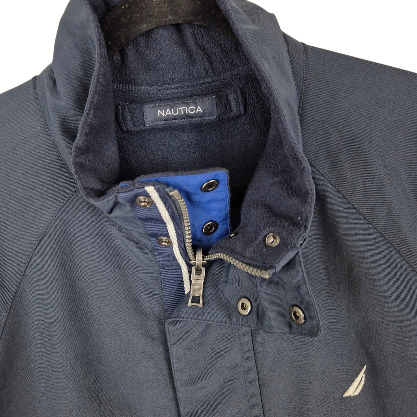 Nautica Dark Blue Nylon Windbreaker Jacket Size L