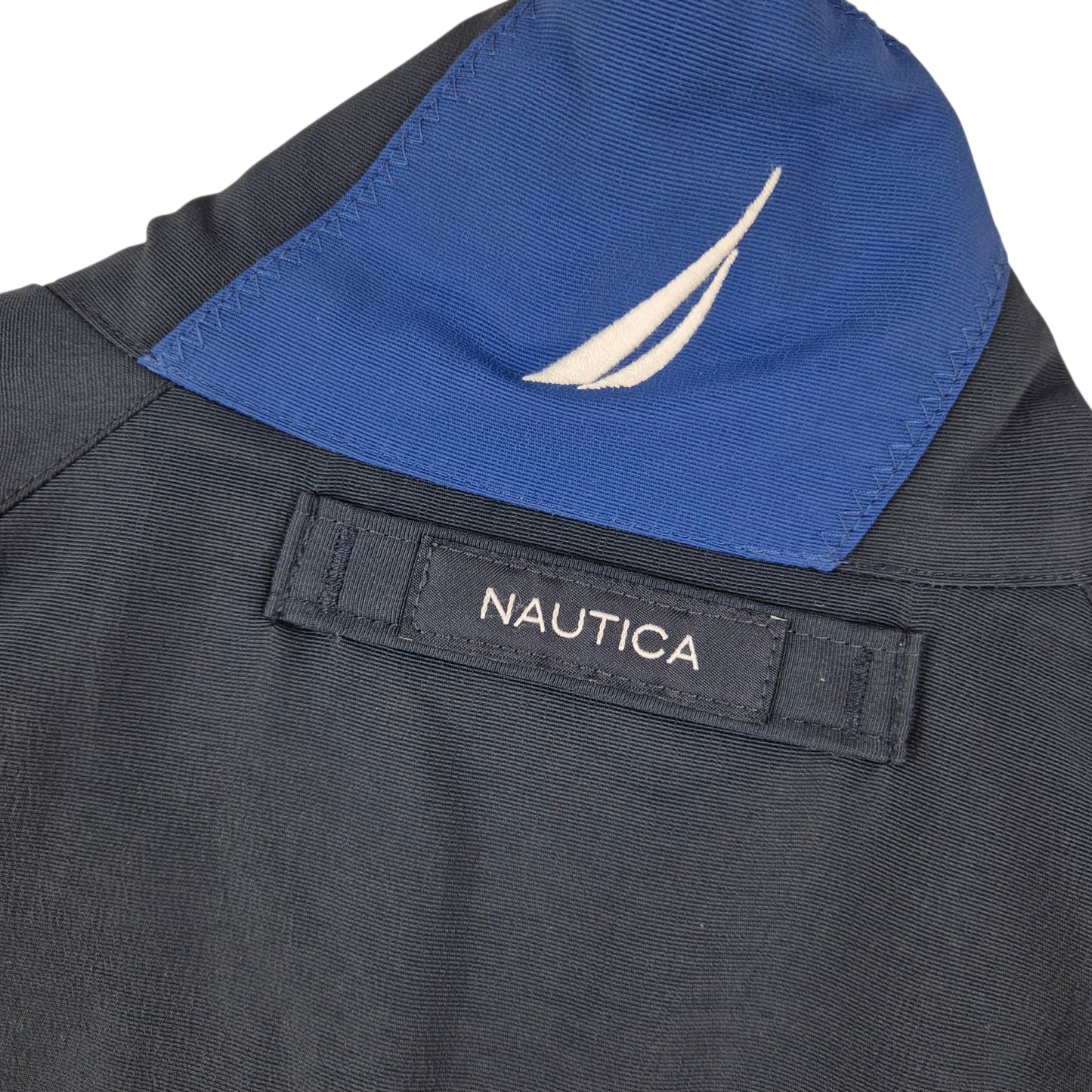 Nautica Dark Blue Nylon Windbreaker Jacket Size L