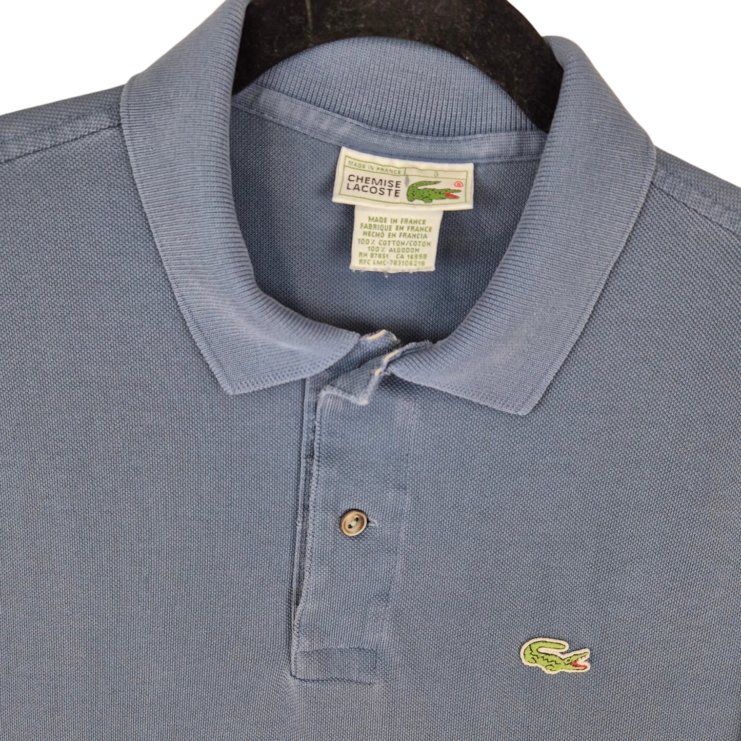 Vintage Lacoste 90's Steel Blue France Made Polo Shirt Size S
