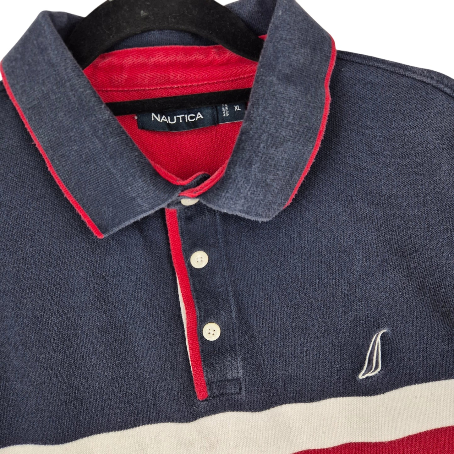 Nautica Red & Blue Polo Shirt Size XL