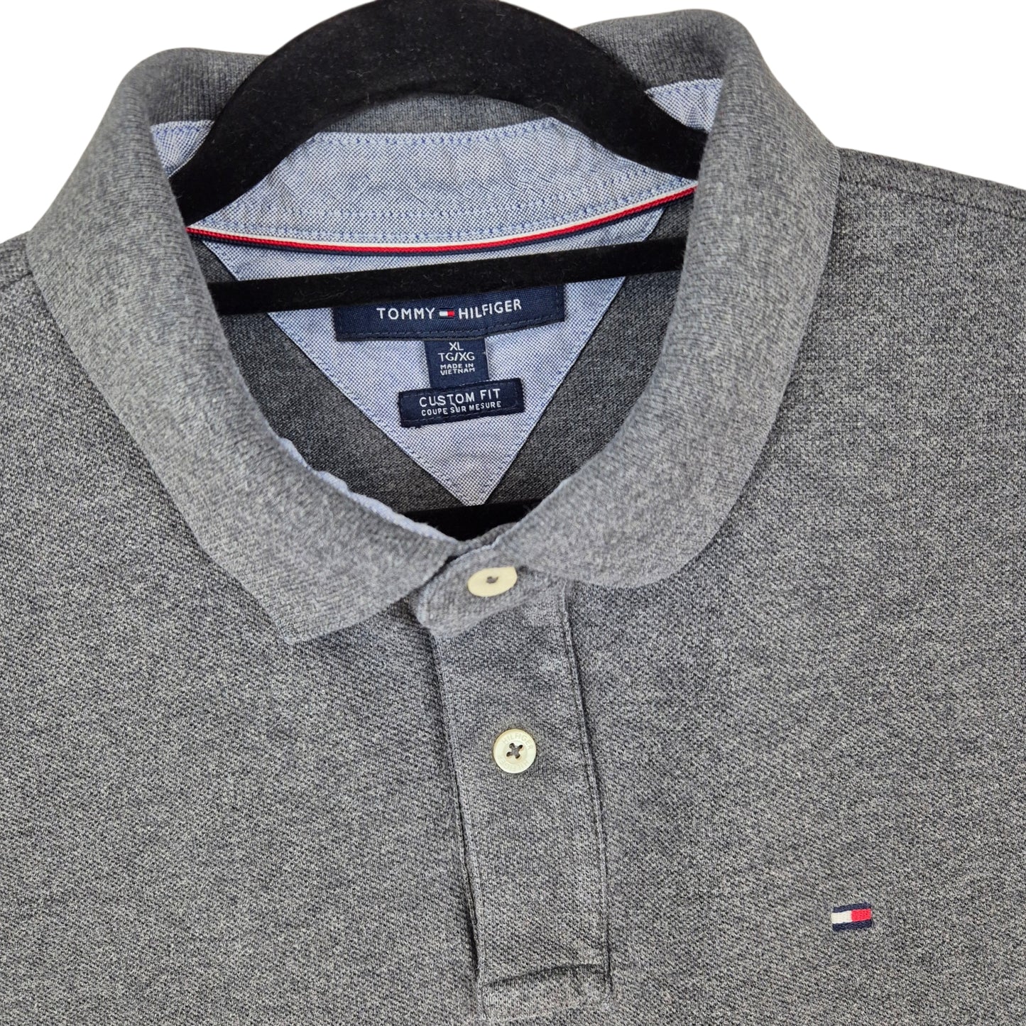 Tommy Hilfiger Grey Custom Fit Polo Shirt Size XL