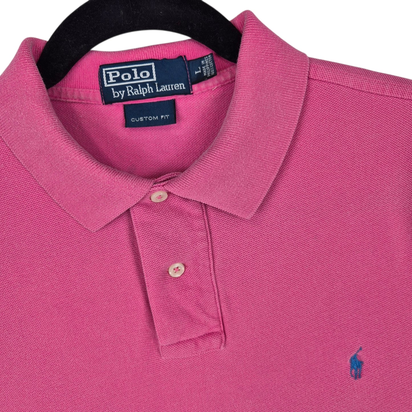 Vintage Polo Ralph Lauren 90's Pink Custom Fit Polo Shirt Size L