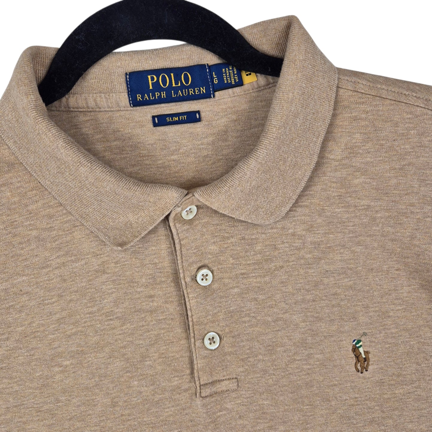 Polo Ralph Lauren Brown Slim Fit Stretch Polo Shirt Size L