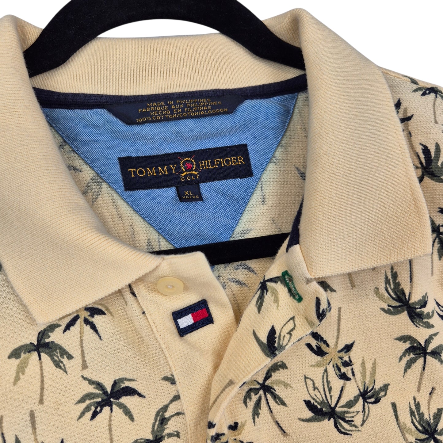 Vintage Polo Ralph Lauren Golf 90's Cream Yellow Polo Shirt Size XL