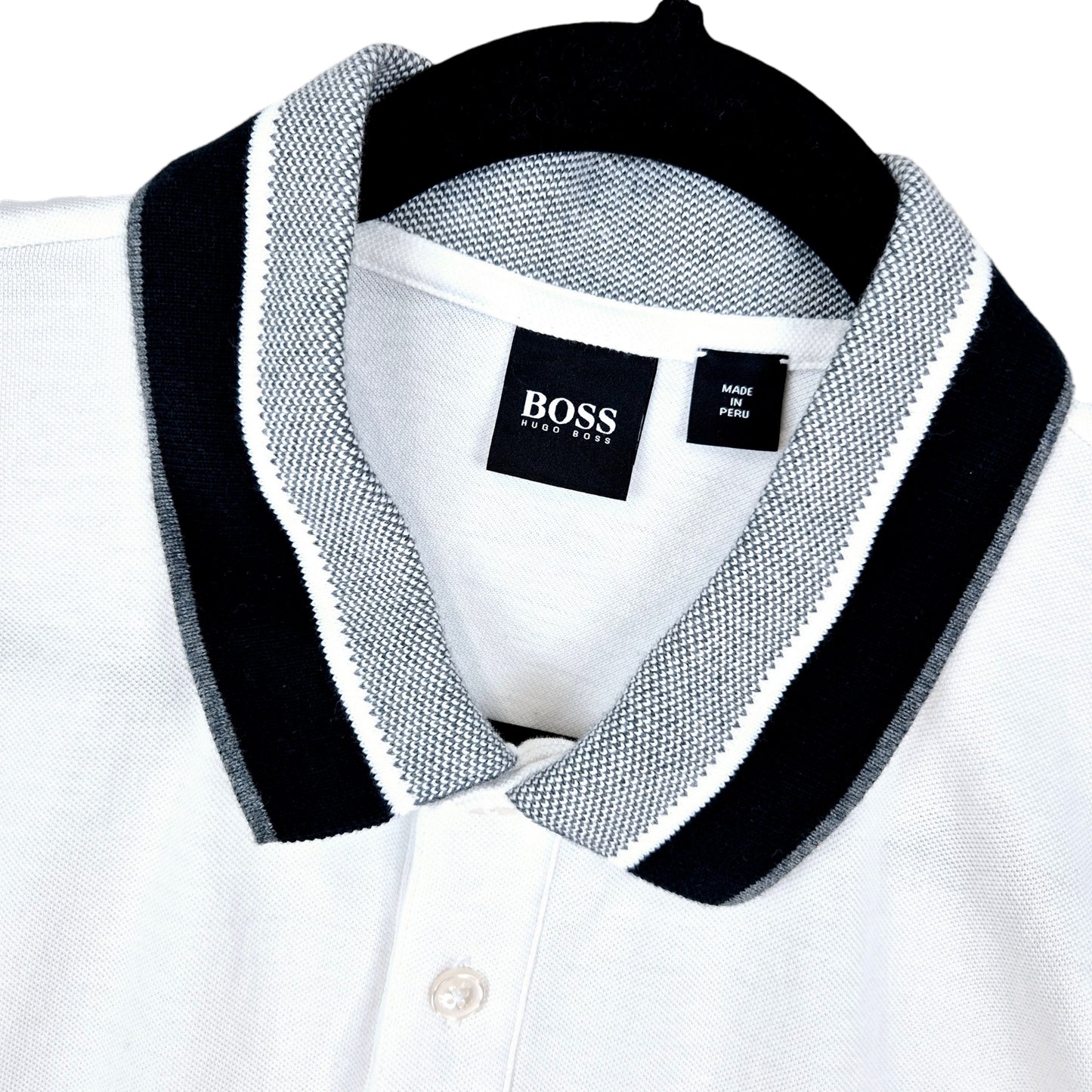 Hugo Boss White Stretch Cotton Polo Shirt Size XL