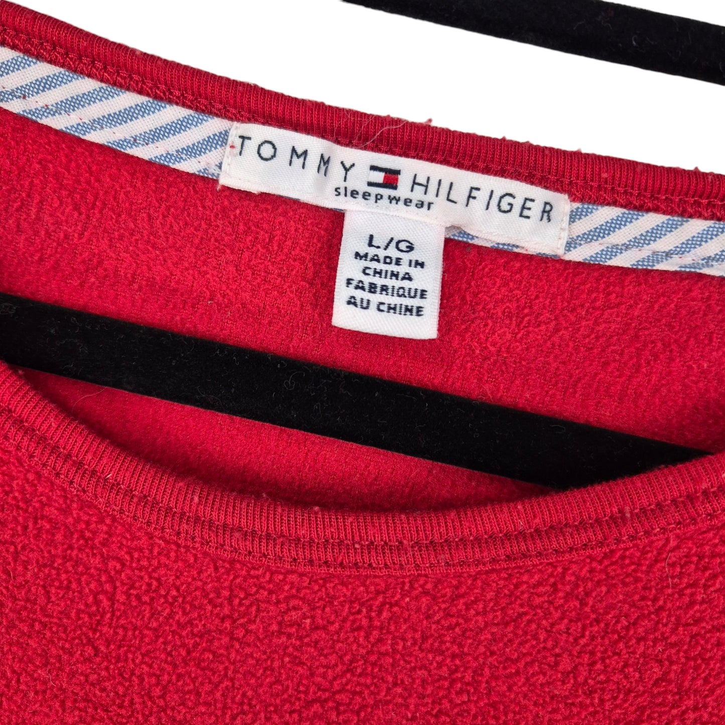 Tommy Hilfiger Sleepwear Womens Red Fleece Jumper Size L