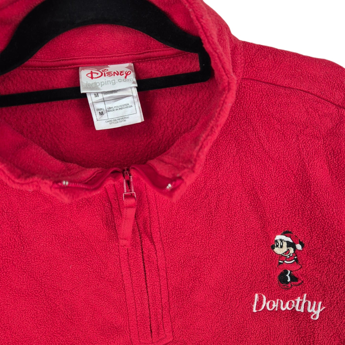 Disney Dorothy Red Quarter Zip Fleece Jumper Size M