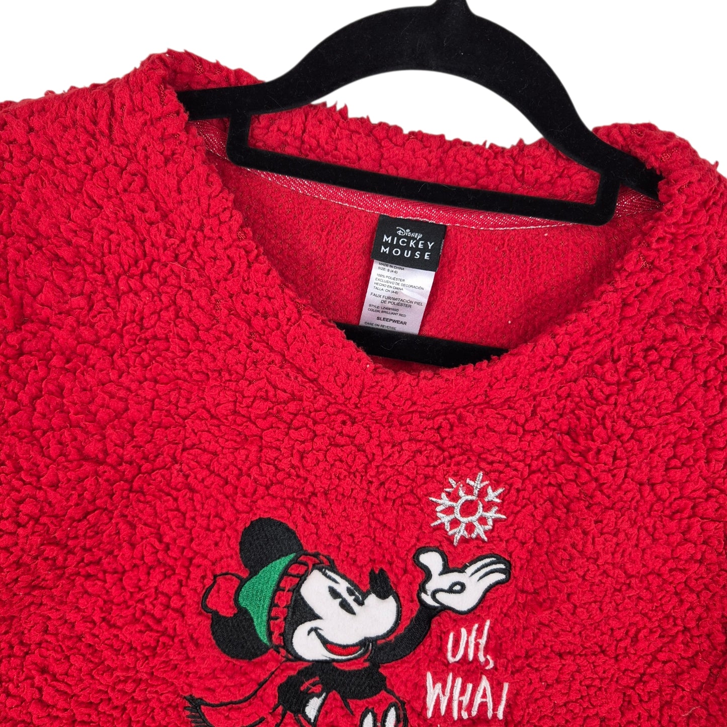 Disney Sleepwear Womens Red Mickey Mouse Fleece Jumper Size S