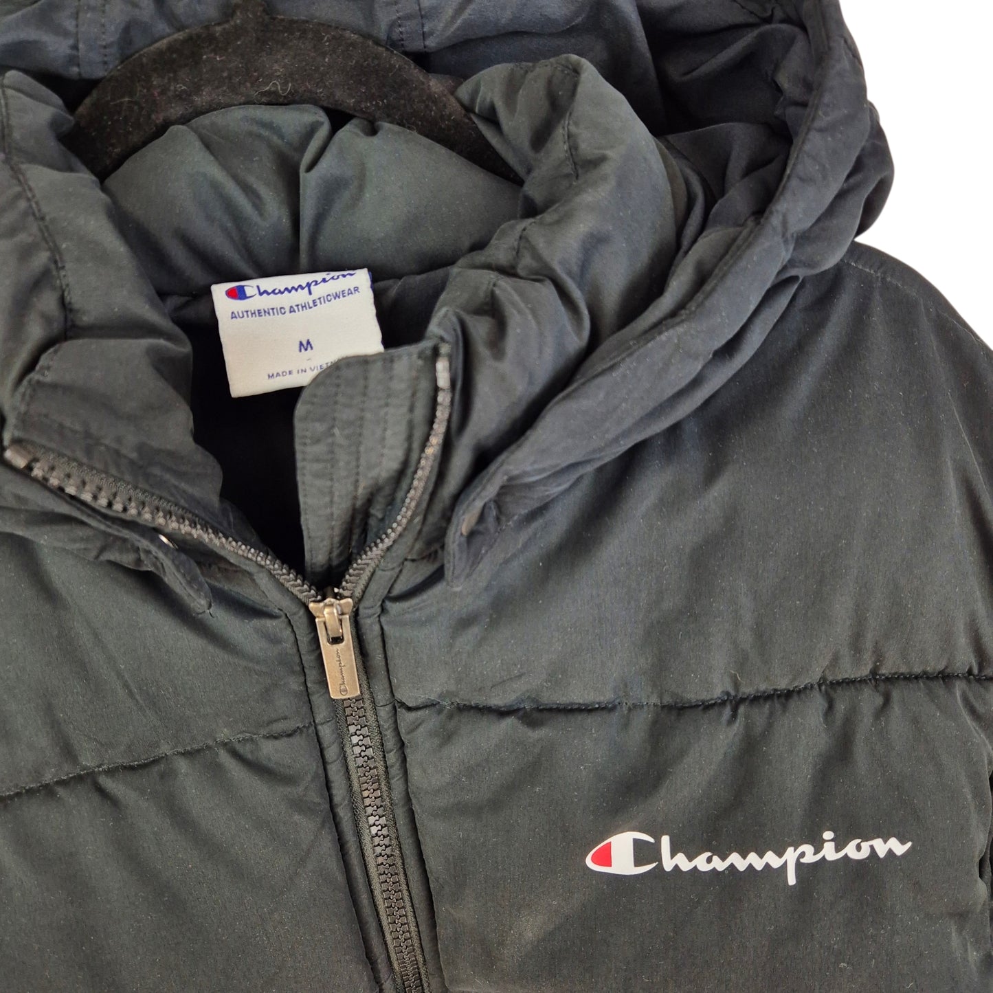 Champion Black Puffer Jacket Size M
