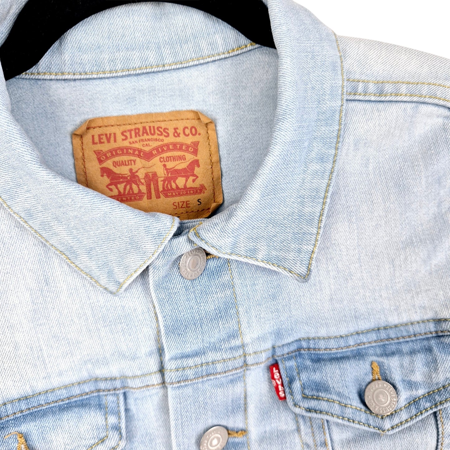 Levis Womens Light Blue Stretch Denim Jacket Size S