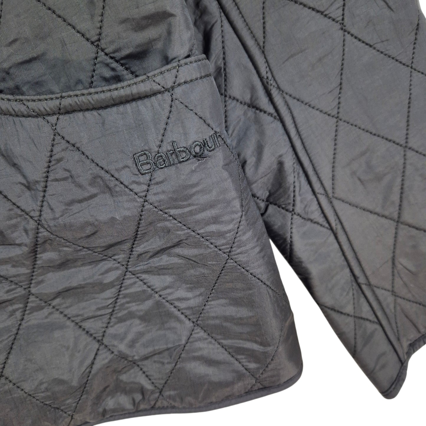 Barbour Womens Black Fleece Insulated Padded Button Jacket Size M