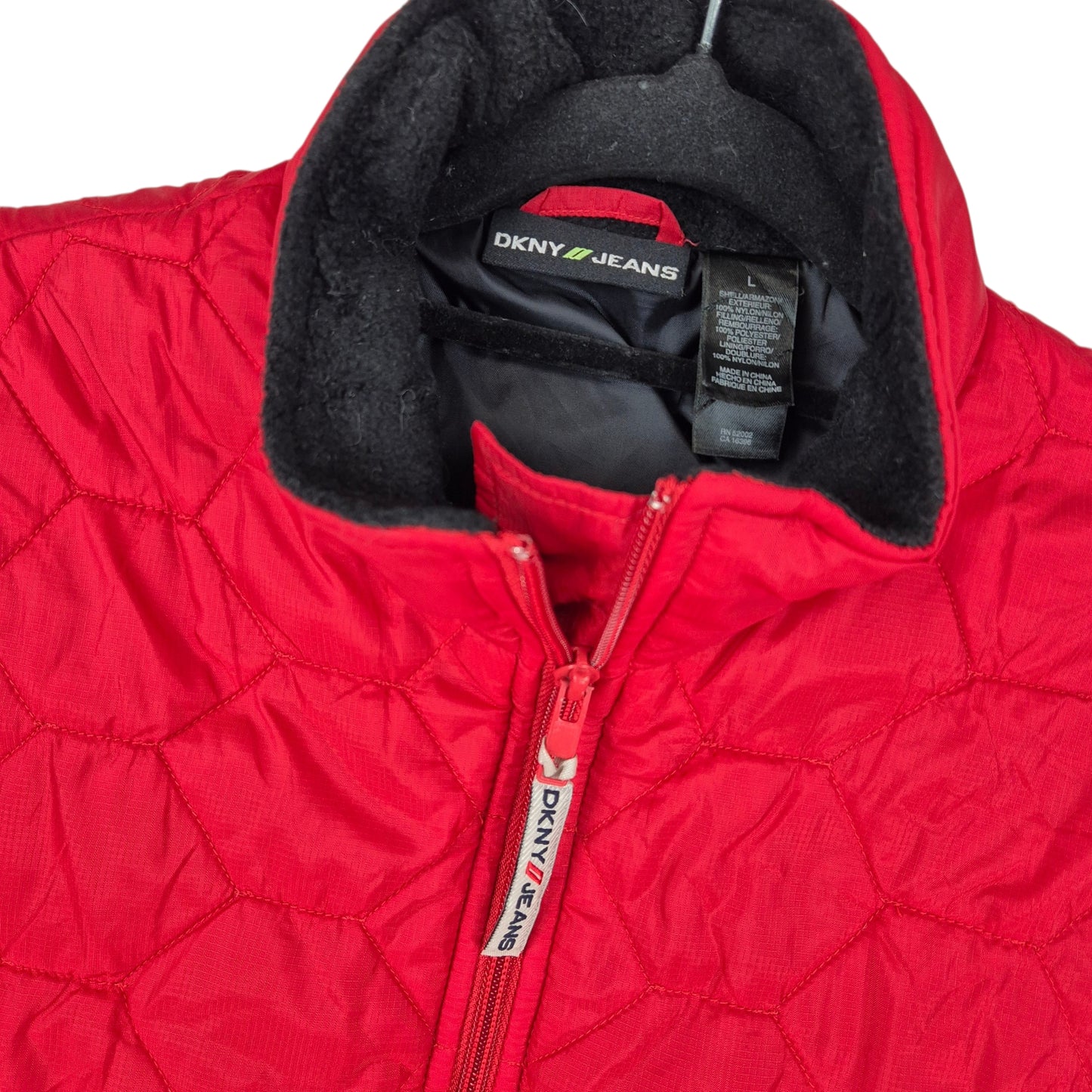 DKNY Jeans Womens Red Padded Vest Size L