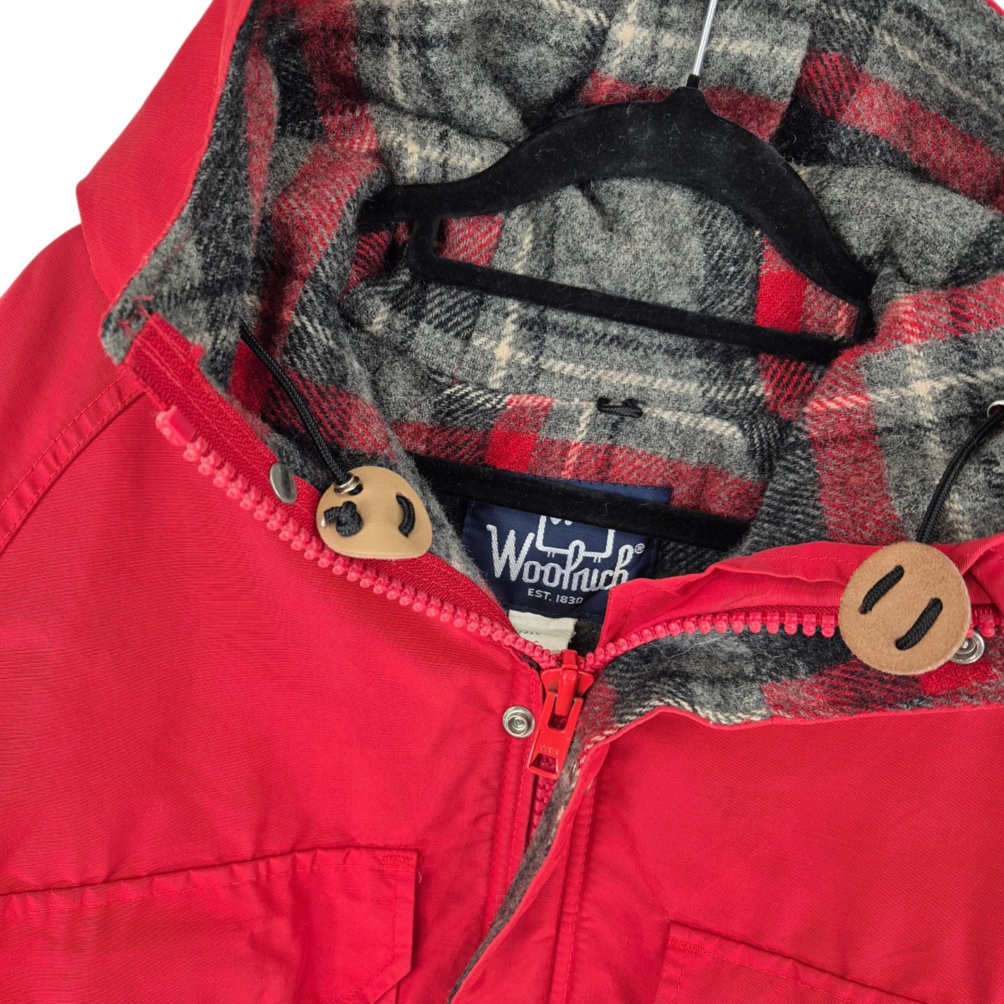 Vintage Woolrich 80's Red USA Made Trench Coat Jacket Size S
