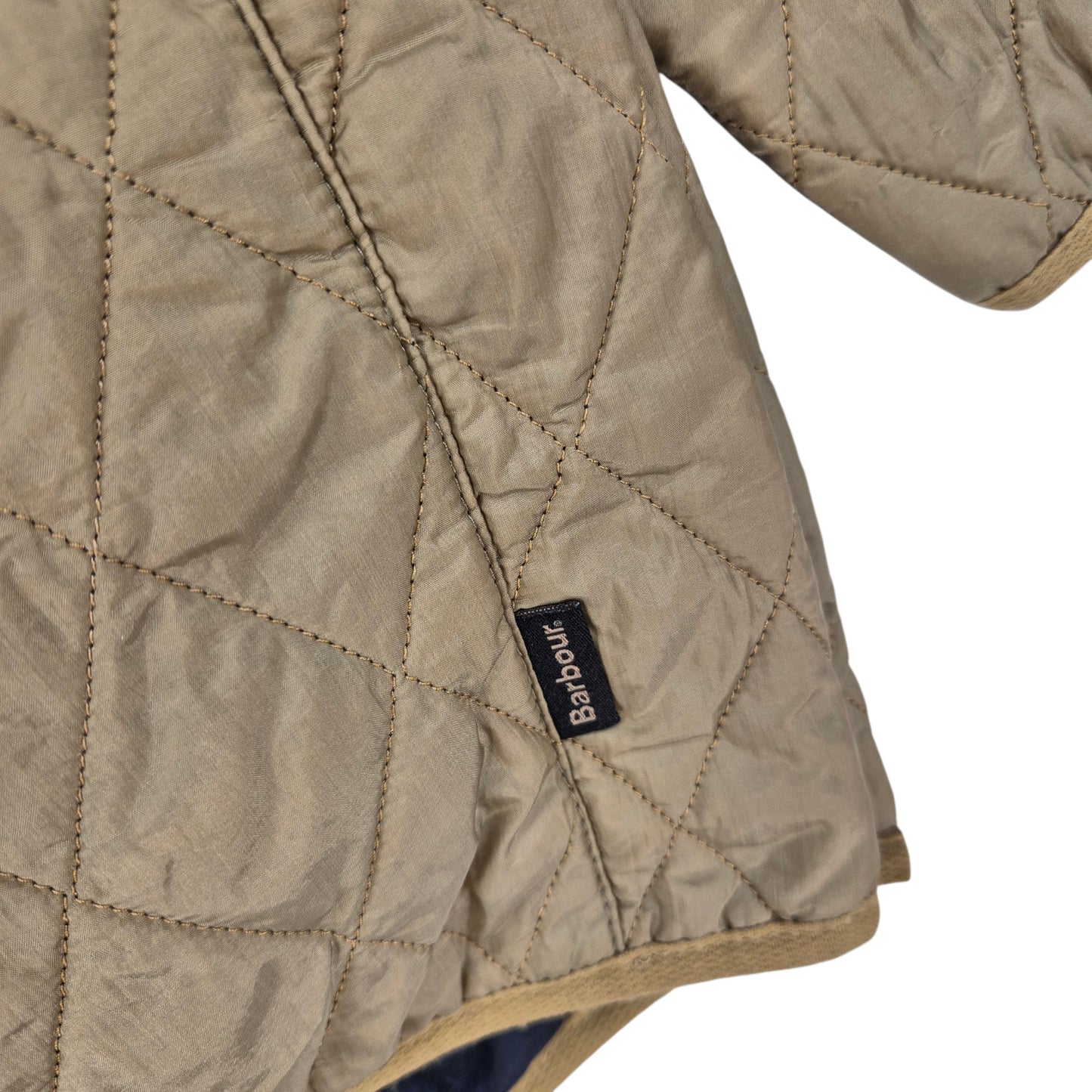 Barbour Womens Light Brown Padded Button Jacket Size XL
