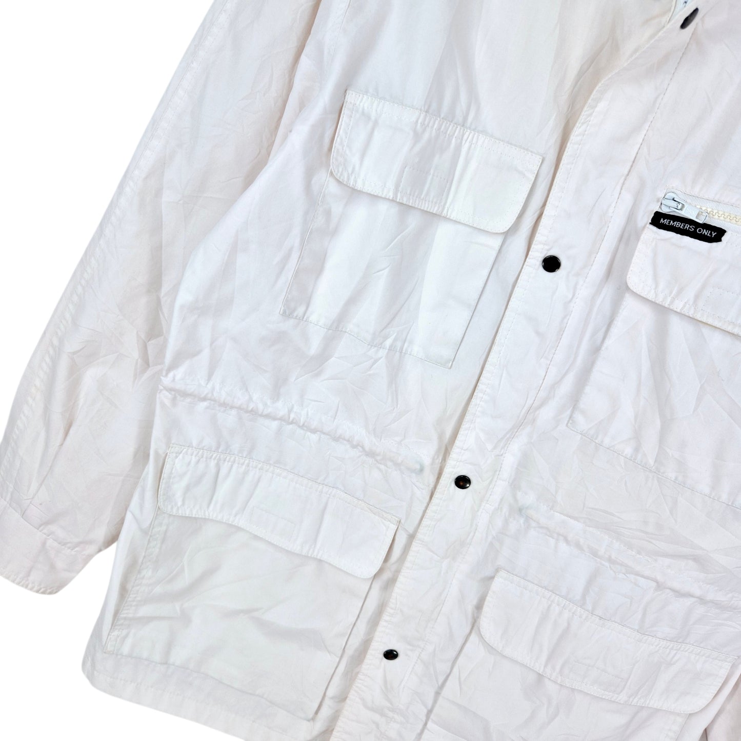 Vintage Members Only White Light Trench Coat Jacket Size S