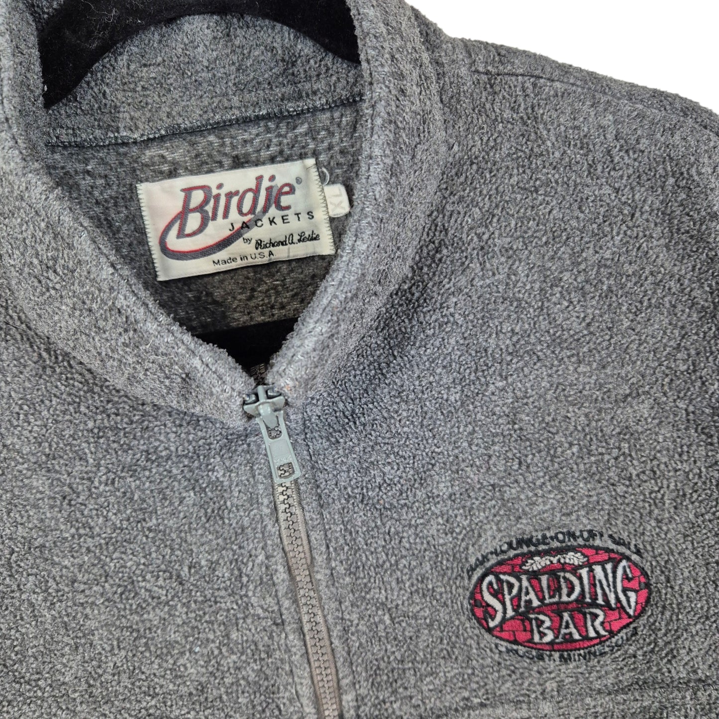 Vintage Spalding Bar Minnesota Grey Quarter Zip Fleece Jumper Size XL