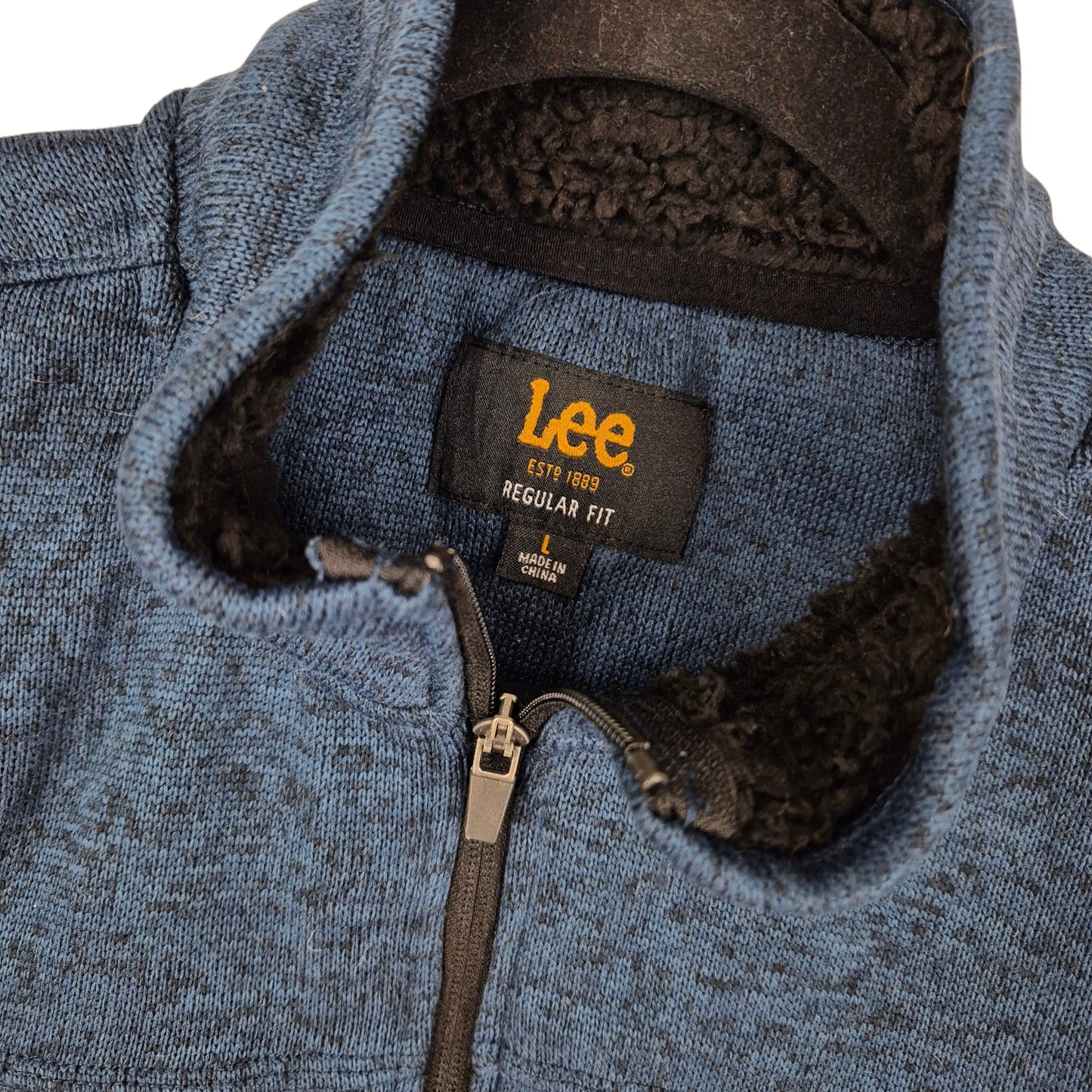 Lee Dark Blue Regular Fit Fleece Zip Jumper Size L