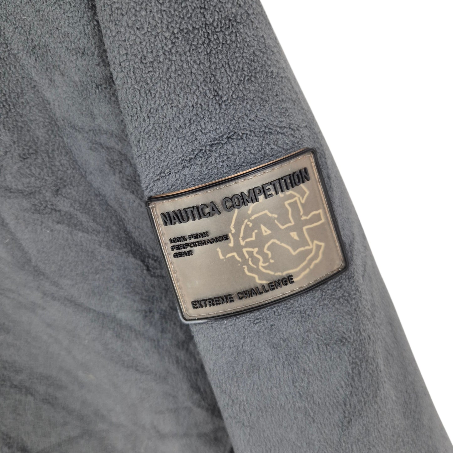 Vintage Nautica Competition Grey Fleece Zip Jumper Size L