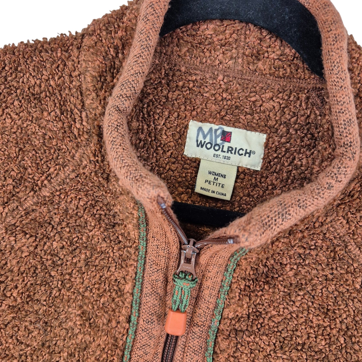 Woolrich Womens Brown Fleece Zip Jumper Size M