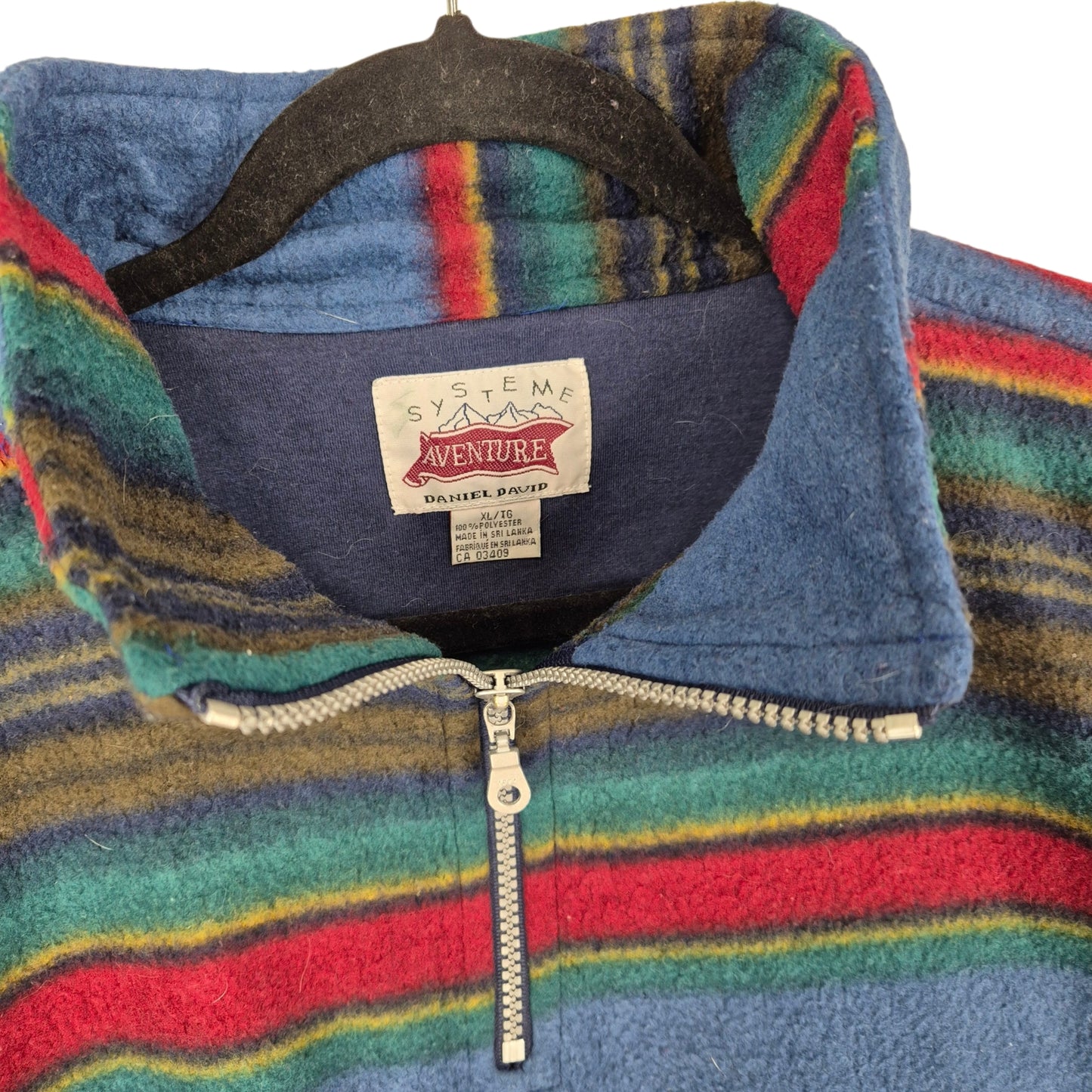 Vintage Daniel David Systeme Adventure 90's Colourful Fleece Jumper Size XL
