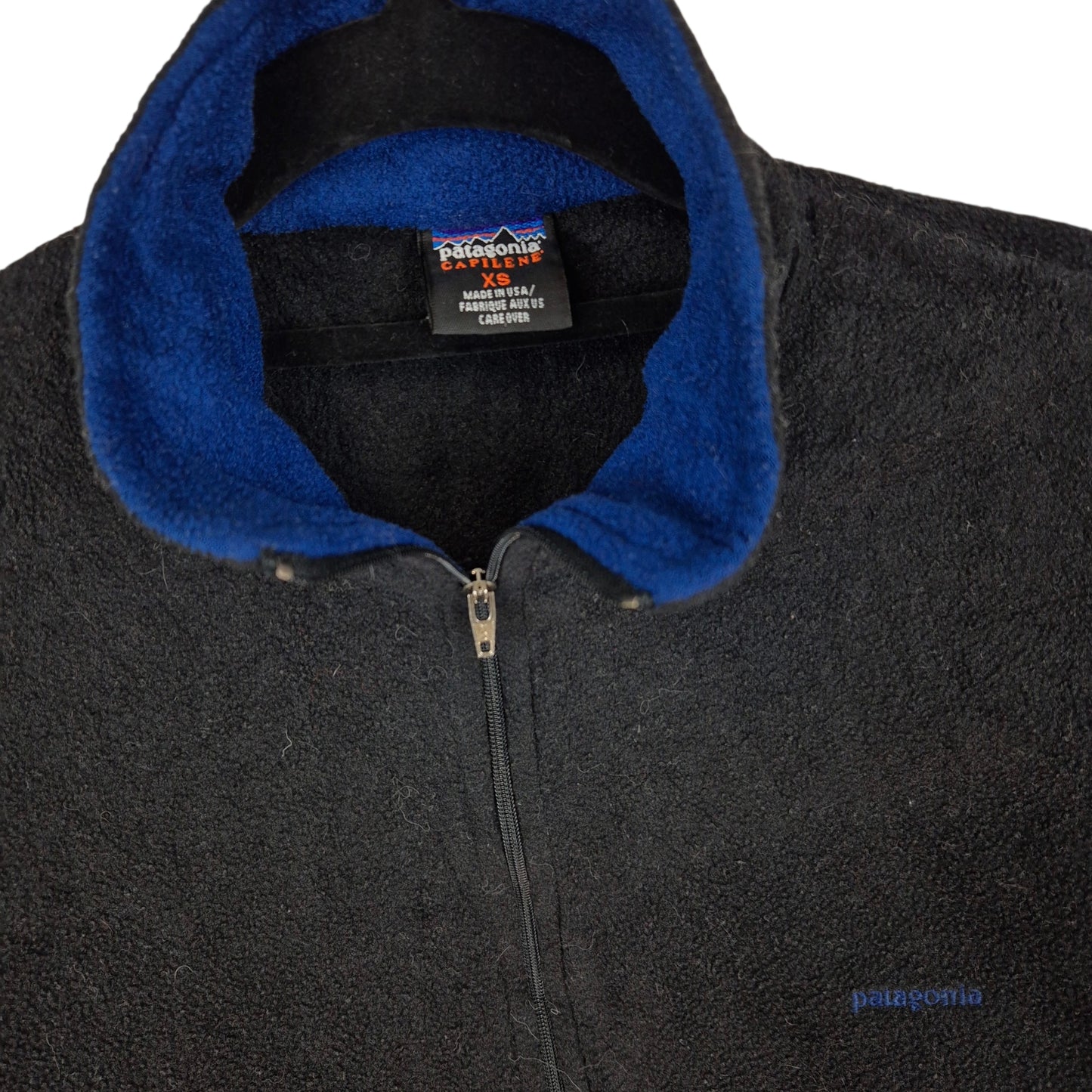 Vintage Patagonia Capilene 90's Black USA Made Light Fleece Jumper Size XS