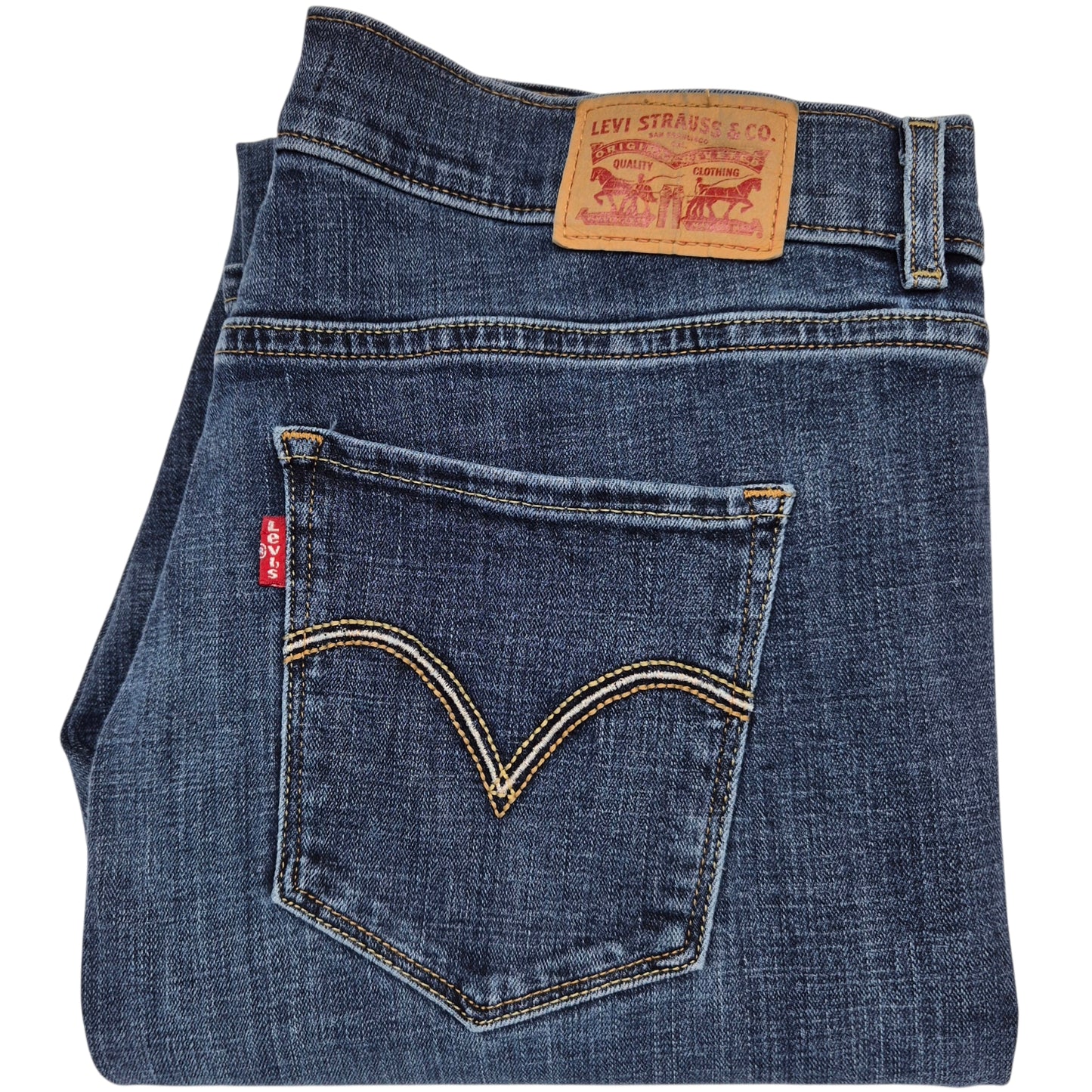 Levis Jeans Womens Dark Blue Classic Bootcut Stretch Denim W32