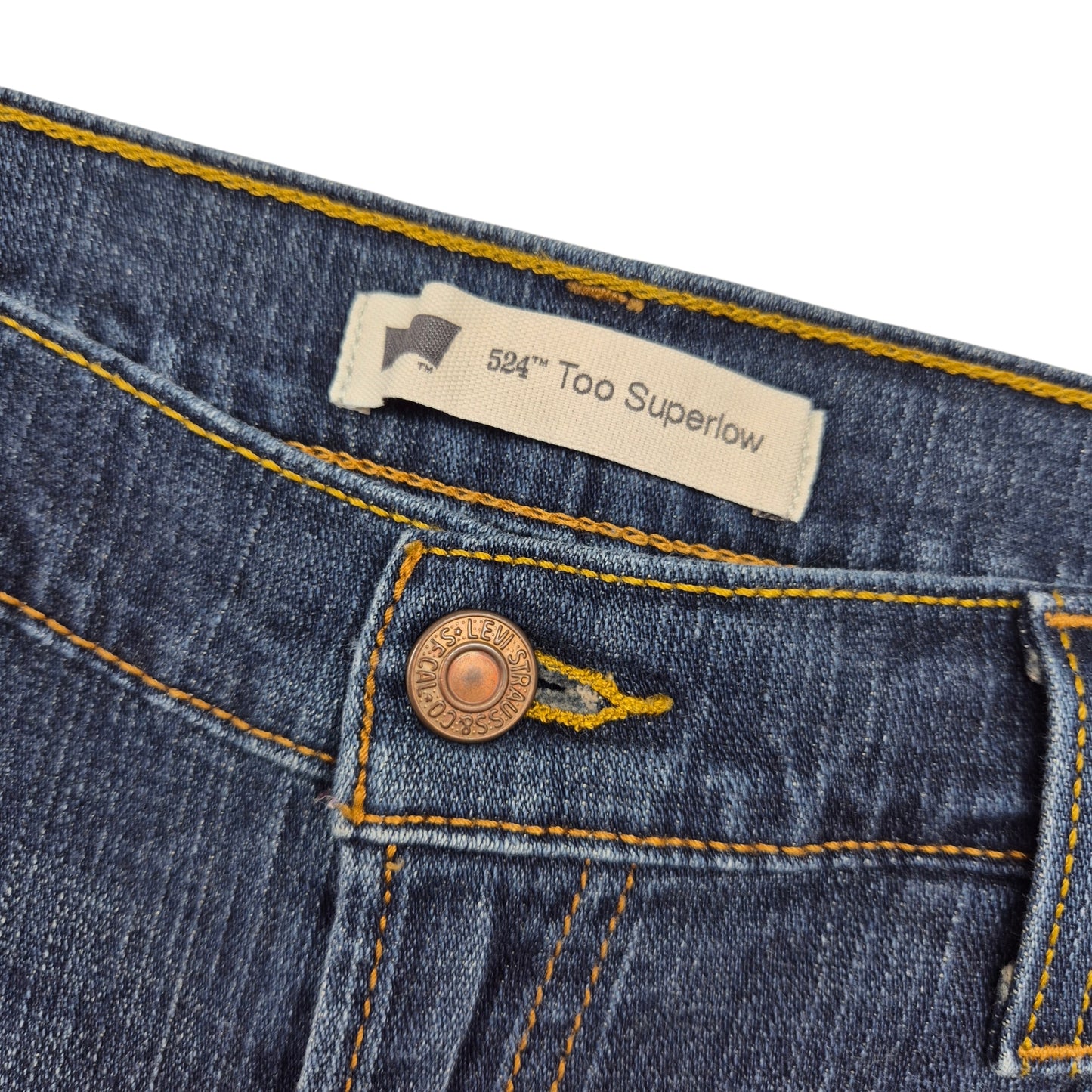 Vintage Levis 524 Jeans Womens Dark Blue Too Superlow Denim W32