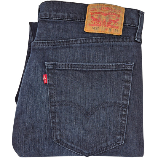 Levis 522 Jeans Dark Blue Distressed Denim W36