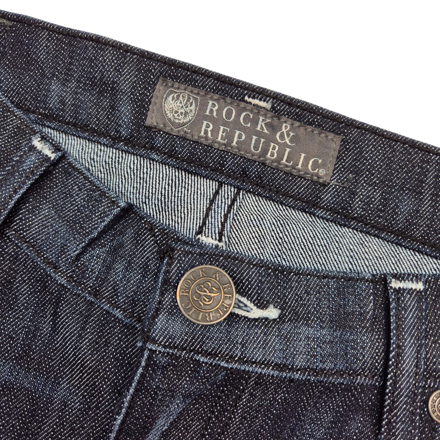 Rock & Republic Jeans Womens Dark Blue Low Waist Bootcut Denim W29