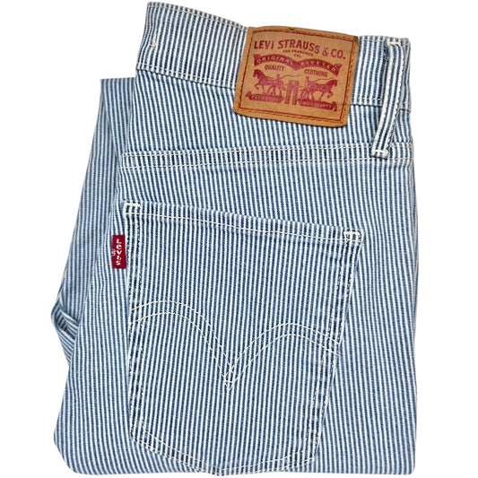 Levis Jeans Womens White & Blue Striped Mile High Skinny Denim W28