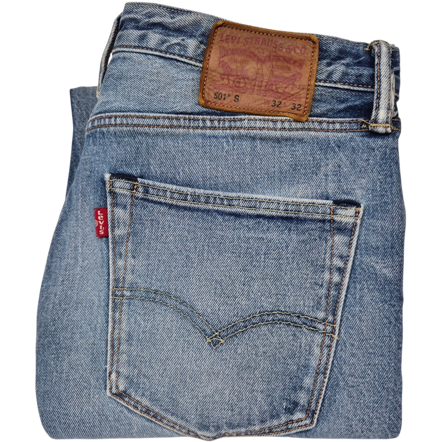 Levis 501 S Jeans Blue Heavy Slim Fit Denim W32