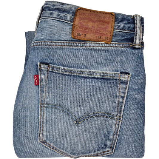 Levis 501 S Jeans Blue Heavy Slim Fit Denim W32