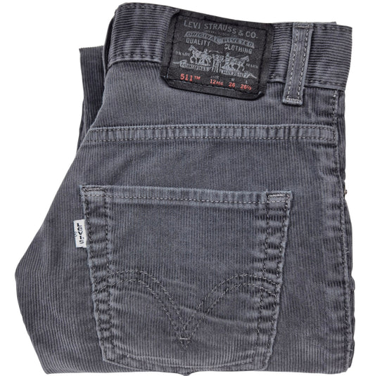 Vintage Levis 511 Jeans 2000's Grey Straight Leg Corduroy Denim W26