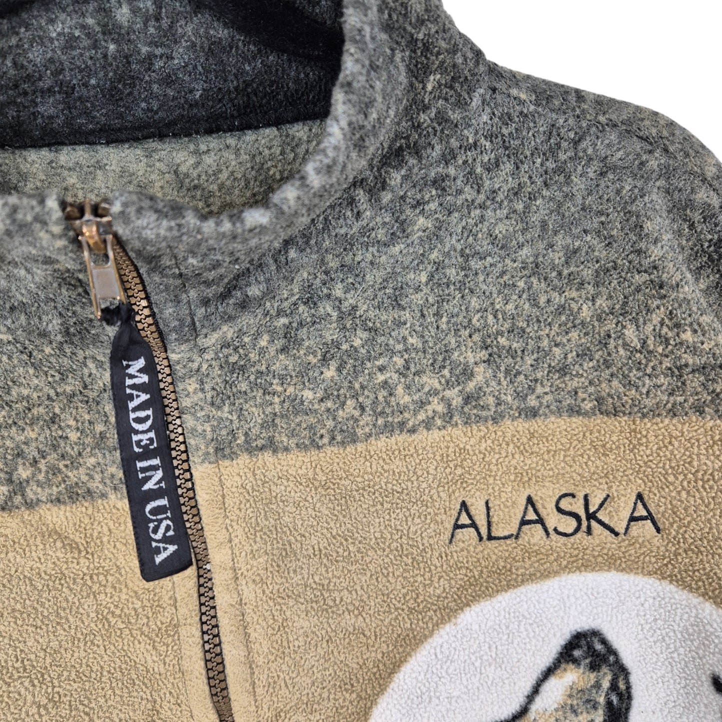 Vintage Alaska 80's Brown USA Made Fleece Jumper Size XL