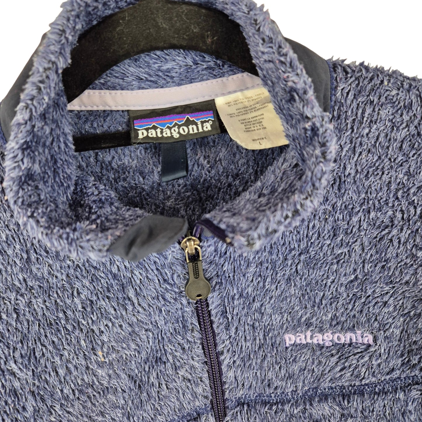 Patagonia Womens Purple Fleece Zip Jumper Size L